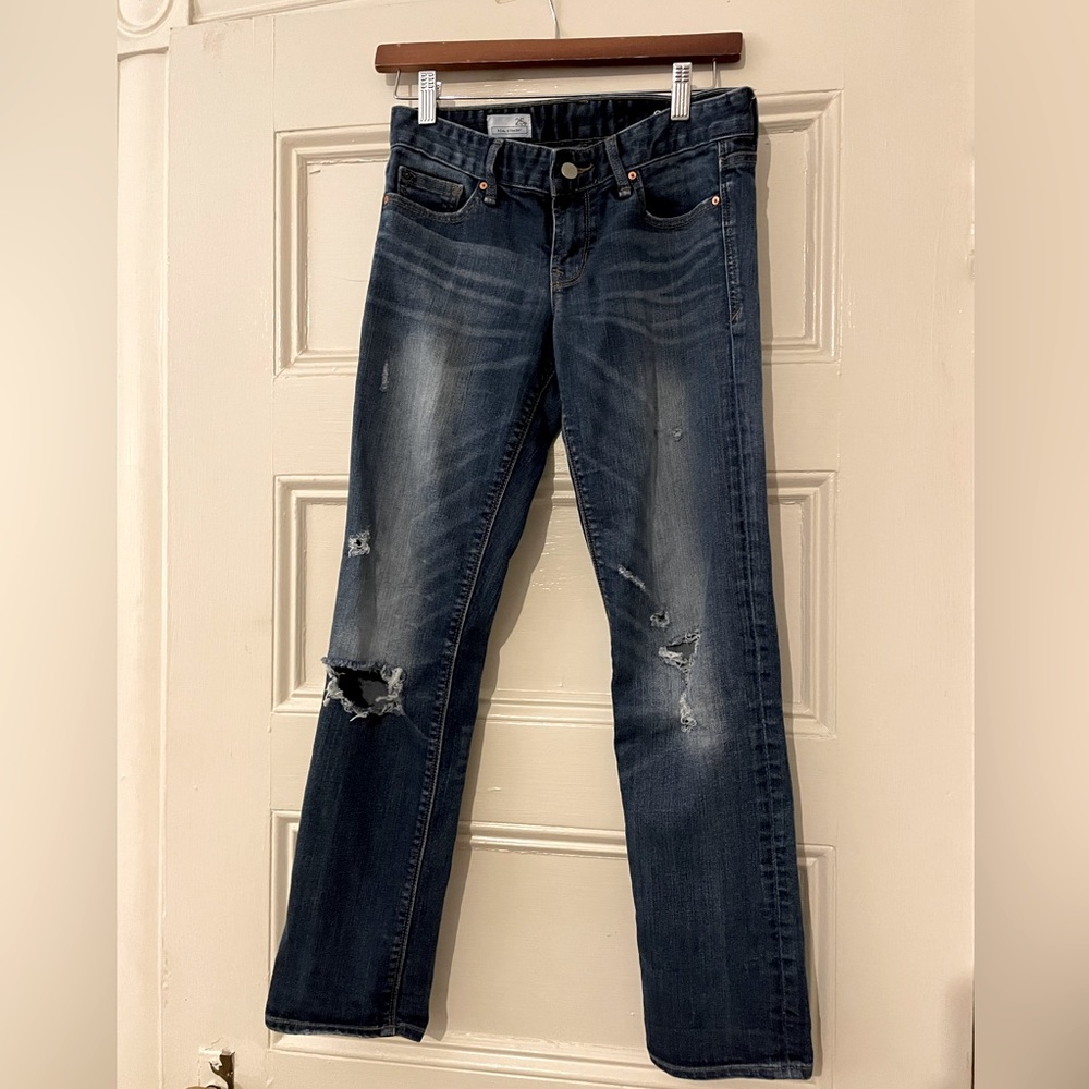 GAP distressed straight-leg jeans